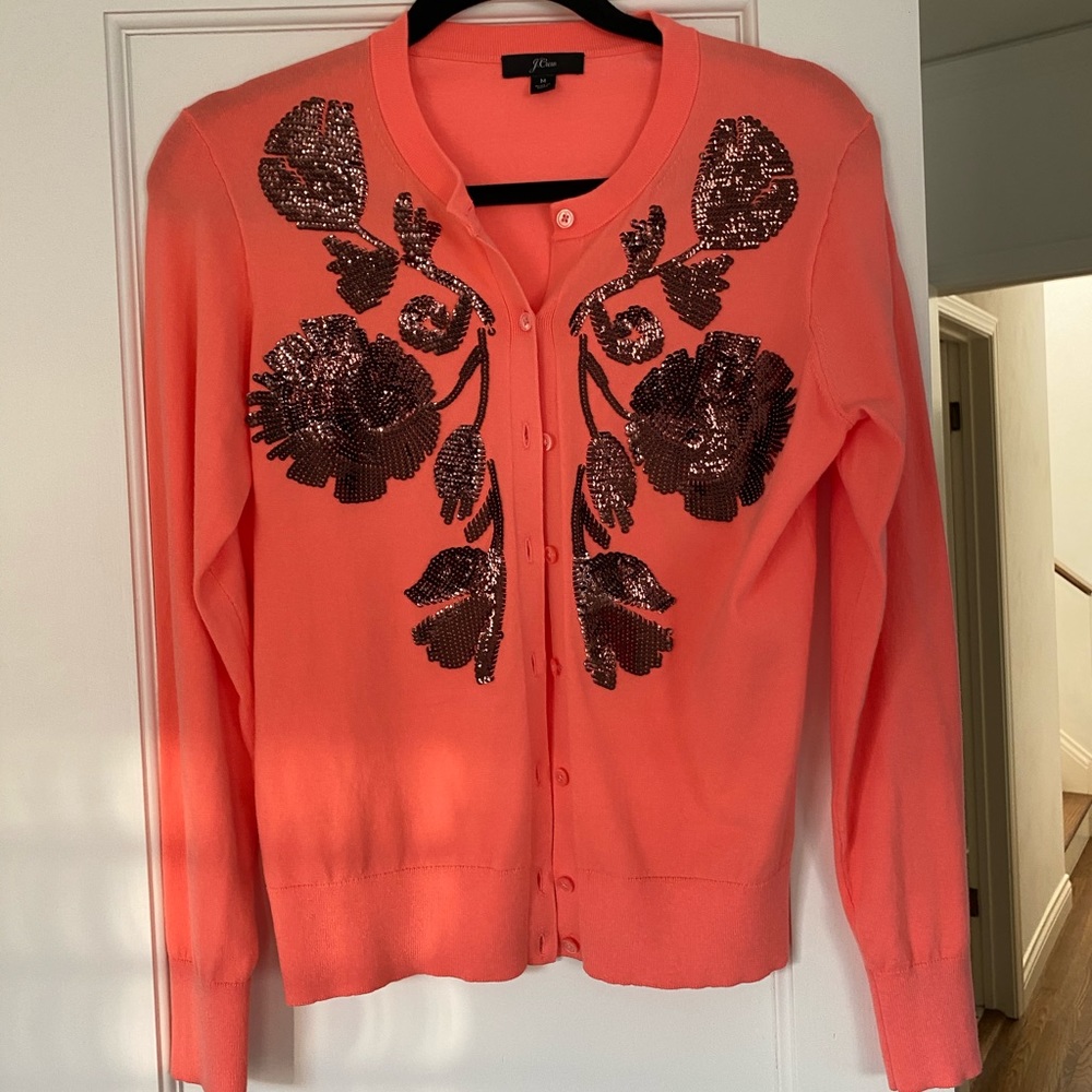 J.Crew Embellished Cardigan M NEVER Worn🧡 NWOT